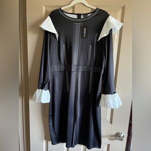 Xpluswear 2XL black and white mid length dress